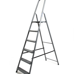 Стремянка стальная Меткас STD6-125, односторонняя, 6 ступеней, 125 кг, 1.97 м