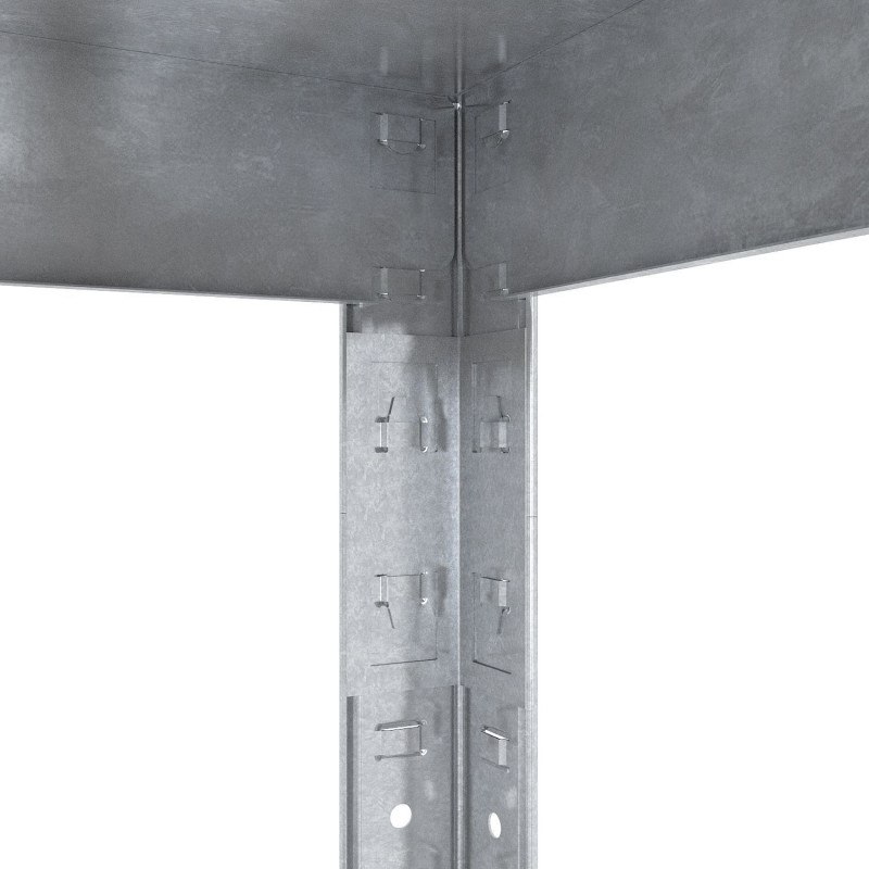 Стеллаж Бюджет ОС 1800х1200х400 Меткас, 150 кг/полку, 5 полок, Сталь, оцинкованный, металлический