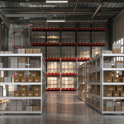 Стеллаж Титан ОД 2160х1400х400 Меткас, 300 кг/полку, 5 полок, ДСП, оцинкованный, металлический