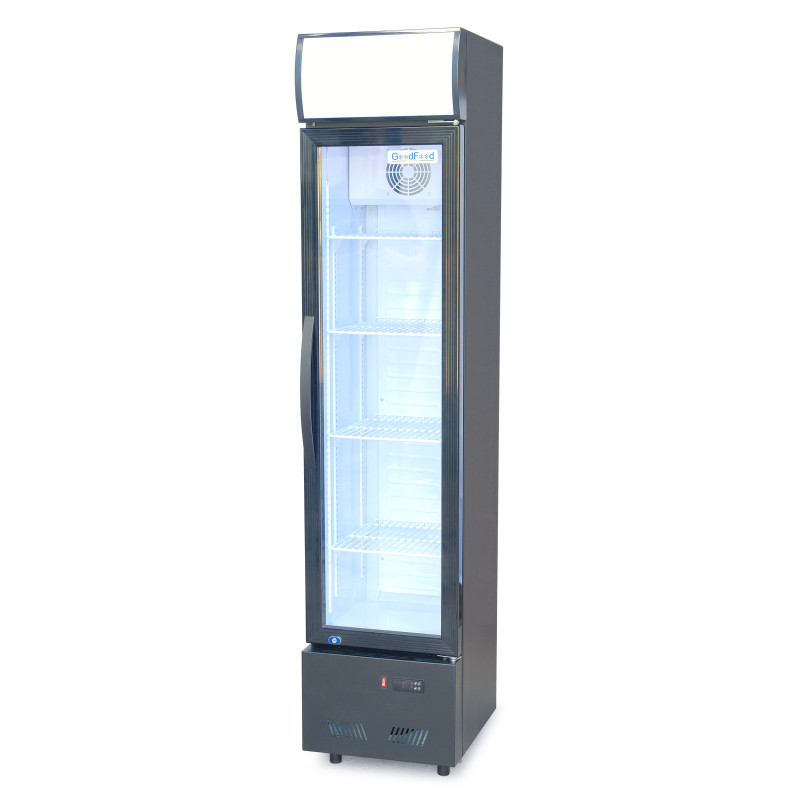 Шафа холодильна для напоїв GoodFood BC160BW2LED чорна-біла