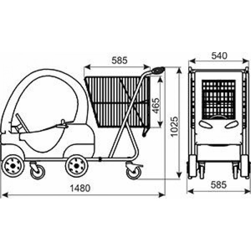 Тележка детская автомобиль для супермаркета KID-CAR 110 S