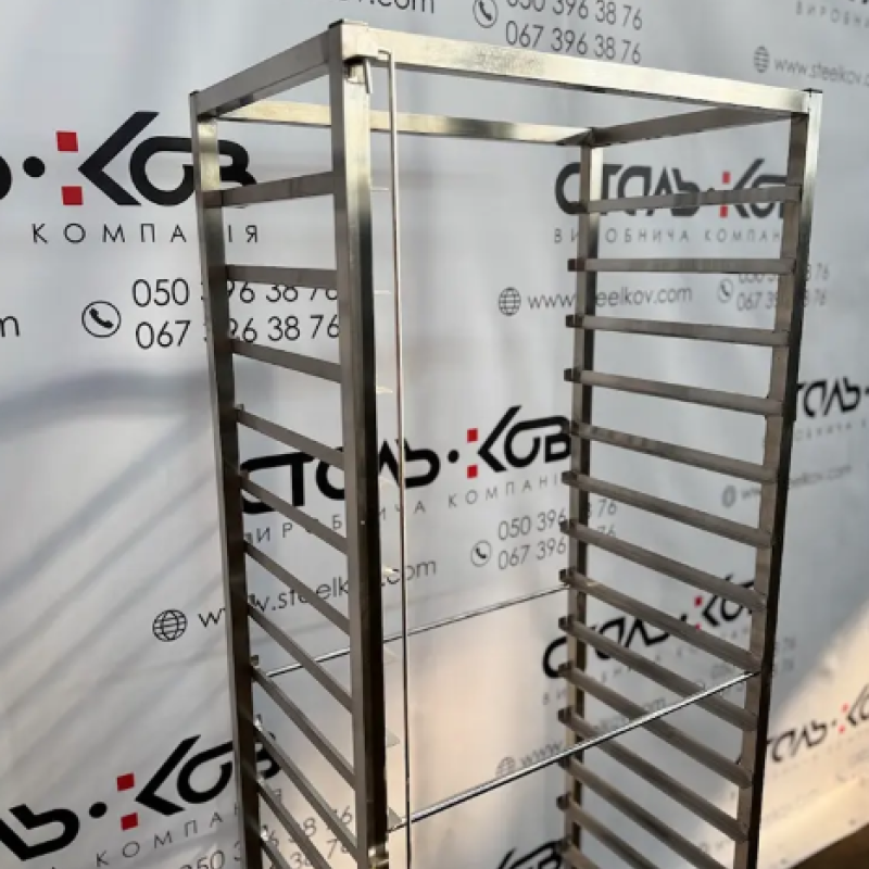 Стеллаж кондитерский ШПИЛЬКА для дек 600Х400 с колесами